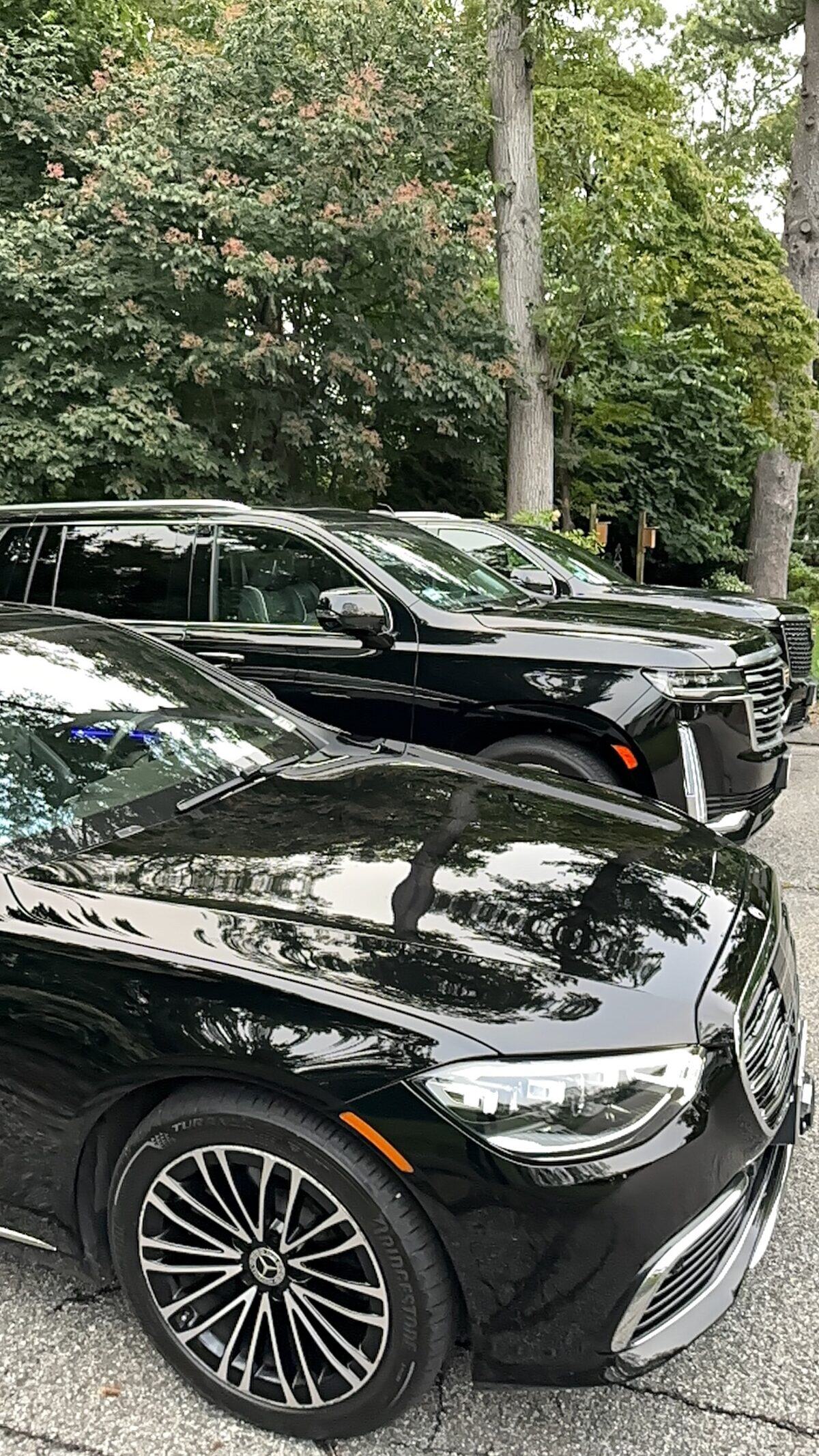 Elite Limo LI fleet — Mercedes S-Class and Cadillac Escalades
