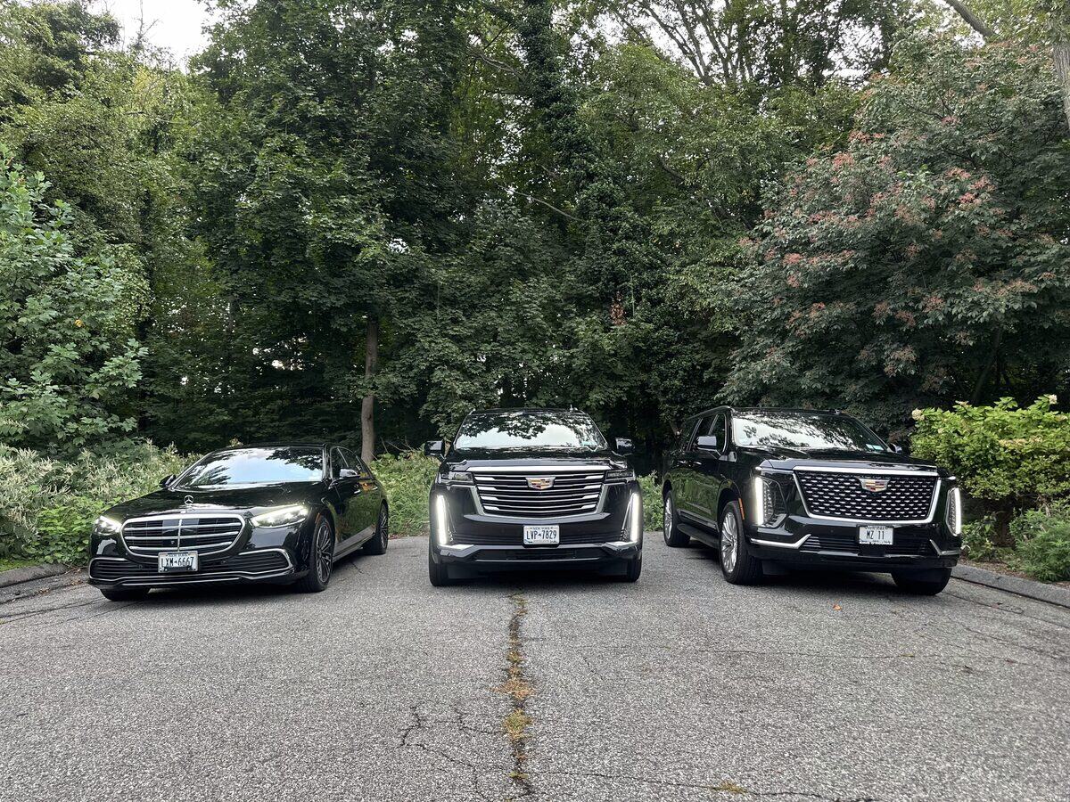 Black Mercedes-Benz S-Class sedan for wedding transportation